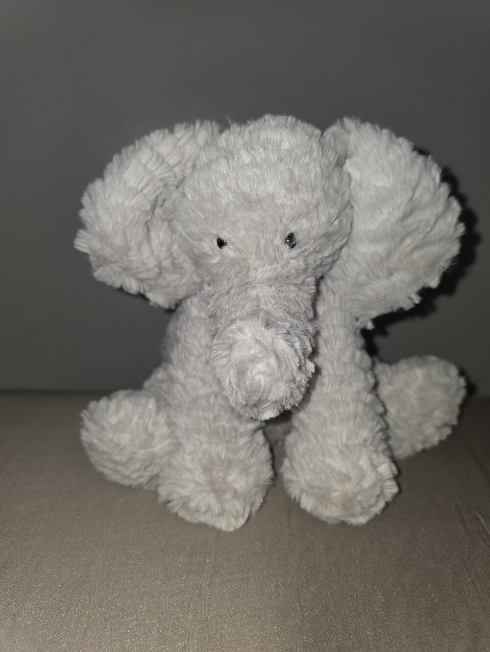 Jellycat Elephant Light Grey Plush & Beans 8" tall